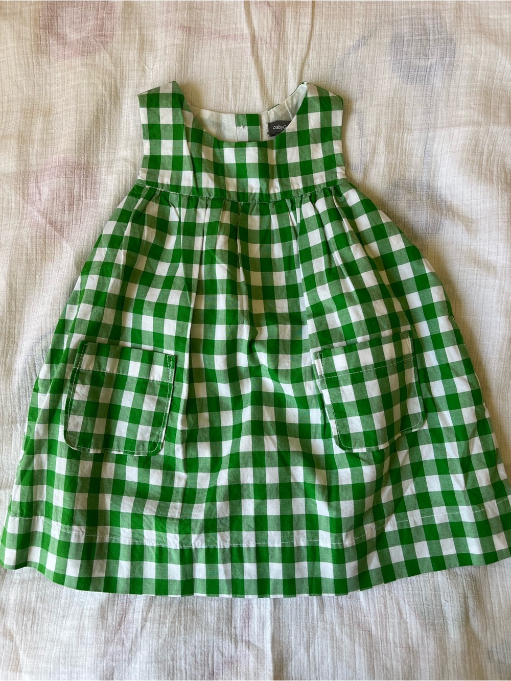 BabyGap green check dress